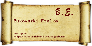 Bukovszki Etelka névjegykártya